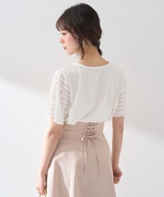 earth music&ecology フリルスリーブカットソー