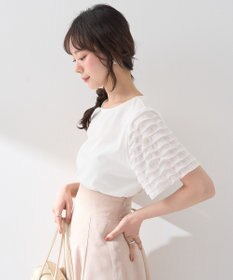 earth music&ecology フリルスリーブカットソー