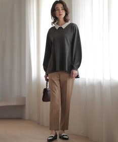 組曲 L 襟付きチュニック プルオーバー