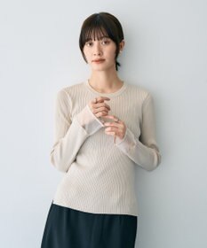YECCA VECCA 袖口シアーリブニット