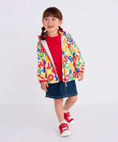MIKI HOUSE HOT BISCUITS 【80-120cm】 ロゴ総柄 ウインドブレーカー