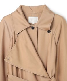 BEIGE， COBURN / シルク混ロングステンカラーコート