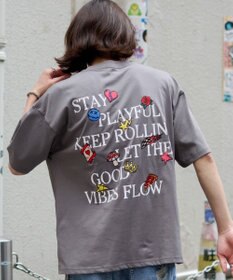 WEGO 【ユニセックス着用ITEM/機能T】接触冷感モチーフ刺繍グラフィックT（SS）