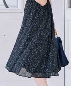 Tiaclasse 【洗える】花柄ボウタイフレアワンピース