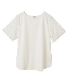 earth music&ecology フリルスリーブカットソー