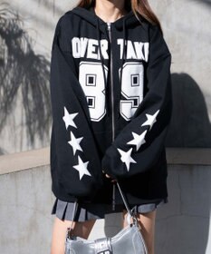 WEGO ナンバリング裏起毛BIGジップパーカー