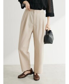 Green Parks 綿麻混タックテーパードパンツ