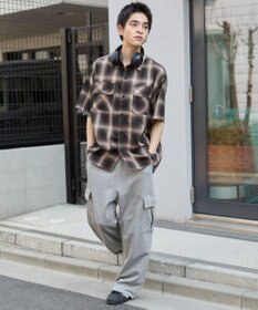 WEGO 【ユニセックス着用ITEM/SMLサイズ展開】オンブレチェックシャツ（SS）