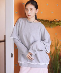 earth music&ecology レーススウェットプルオーバー