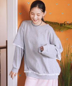 earth music&ecology レーススウェットプルオーバー