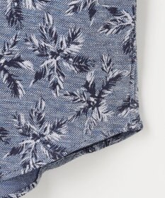 JOSEPH ABBOUD 【吸水速乾/ストレッチ/ノルマンディーリネン】リネンハニカム プリントジャージー シャツ