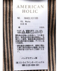 AMERICAN HOLIC 刺繍ロゴボーダープルオーバー