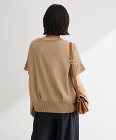 Green Parks シアーリブ切替楊柳プルオーバー