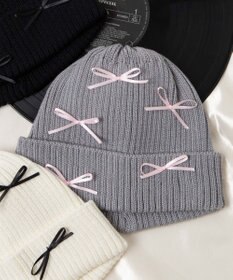 WEGO ribbon　knit　cap