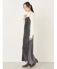 earth music&ecology ベロアプリーツキャミワンピース