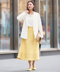 自由区 【洗える】テンセルリネンストレッチ テーラードジャケット