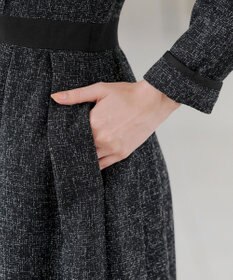 Tiaclasse 【洗える】配色パイピングフレアワンピース