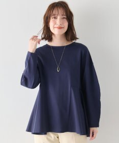 ANY ジョーゼット裏起毛ペプラムプルオーバー