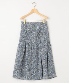 組曲 フラワーレイヤープリント ギャザースカート