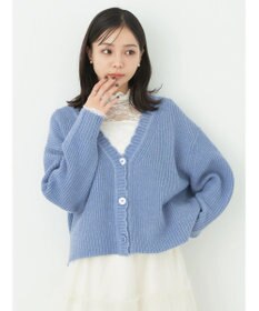 earth music&ecology スカラップニットカーディガン