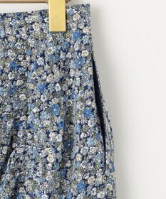 組曲 フラワーレイヤープリント ギャザースカート