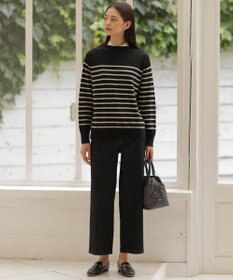 J.PRESS LADIES S 【洗える】SOFT TOUCH WOOL 立ち襟 ボーダー ニット