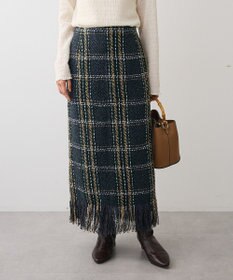 Green Parks ・ＳＵＧＡＲ　ＳＰＯＯＮ　チェックフリンジスカート