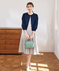 Tiaclasse 【洗える】7分袖前身レースカーディガン