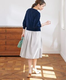 Tiaclasse 【洗える】7分袖前身レースカーディガン