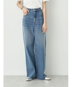 earth music&ecology ウ゛ィンテージ加工セルフカットワイドデニム