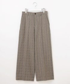 自由区 【撥水加工・洗える】TRギャバ裏起毛チェック柄ワイド パンツ