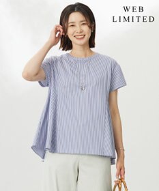 J.PRESS LADIES L 【WEB限定・洗える】ストライプジャージー フレア カットソー