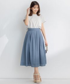 組曲 S 【吸湿・冷感・UVケア】ジョーゼットジャージーバックフリル Tブラウス