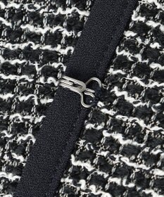 ANY SIS シャイニーストレッチツイード ノーカラージャケット