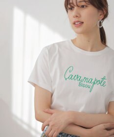 組曲 ロゴ刺繍 Ｔシャツ ホワイト系