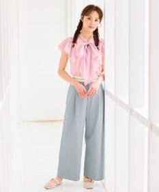 Feroux 【洗える】マーベルトデザイン セミワイドパンツ