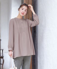 Tiaclasse 【スマート裏起毛・新色追加】 ピンタックシャツチュニック