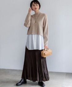 23区 【洗える】クラッシュ プリーツ ジョーゼット スカート