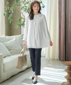 Tiaclasse 【スマート裏起毛・新色追加】 ピンタックシャツチュニック