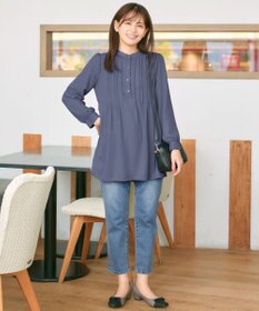 Tiaclasse 【スマート裏起毛・新色追加】 ピンタックシャツチュニック