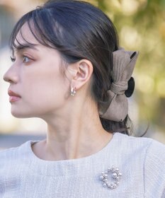 Tiaclasse コーデュロイリボンヘアクリップ
