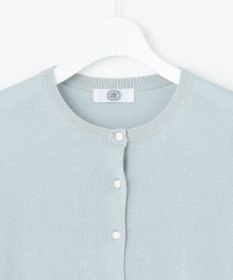 J.PRESS LADIES 【洗える・抗菌防臭】コットンアセテート クルーネック カーディガン