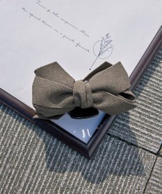 Tiaclasse コーデュロイリボンヘアクリップ