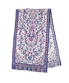 Marca ＜オシャレに防寒＞【Marcaオリジナル 】小鳥さらさペルシャウールロング シルクウール ロングスカーフ