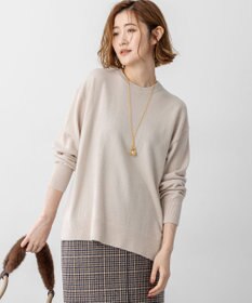 23区 【見上愛さん着用/Oggi・STORY掲載】ピュアカシミヤ クルーネック ニット ベージュ系