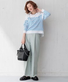 23区 【Oggi4月号掲載/洗える】ハイカウントライトクロス クロップド パンツ