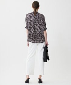 ICB L 【人気のため新色追加・接触冷感・UVケア・速乾・洗える】BackSatinAmunzen 5分袖バンドカラーブラウス