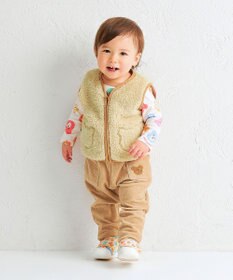 MIKI HOUSE HOT BISCUITS 【80-120cm】 カラフルビーンズ 総柄長袖Tシャツ