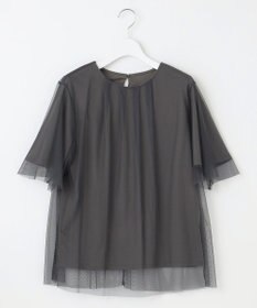 自由区 【洗える】シアーチュールプルオーバー カットソー