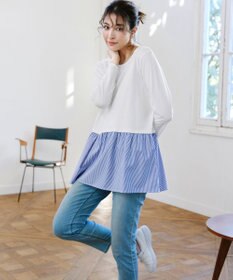 Tiaclasse 【安田美沙子さん着用・選べる裾】 レイヤードヘムカットソーTシャツ